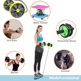 Ab Roller Wheel Core Abdominal Exercise Fitness Trainer Multi-Functional Home Gym Workout Equipment