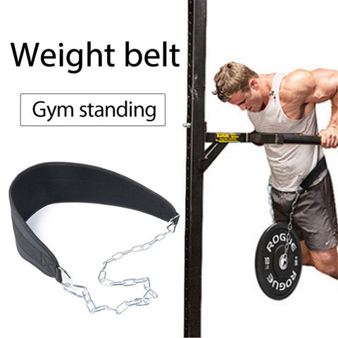 Men Weight Lifting Belt with Chain Dipping Belt